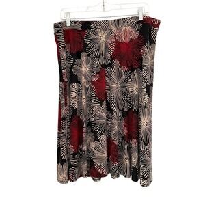 NWT Gilli Sadie Printed Swing Skirt Red Beige Black Size 1X - Stitch Fix